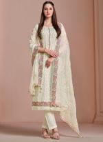 Twinkle Chiffon White Festival Wear Embroidery Work Straight Salwar Suit 